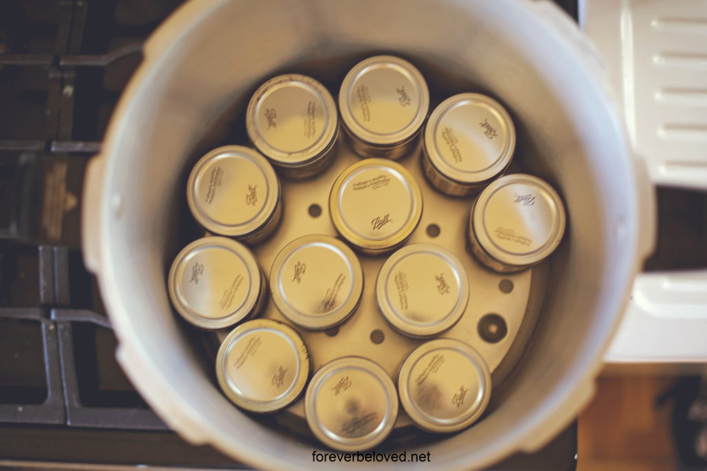 pressure canner with jars